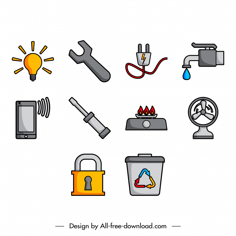 utility icon sets flat classic symbols outline 