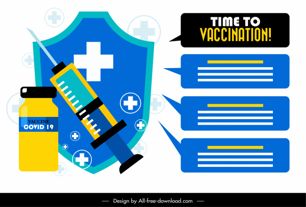 vaccination poster template injection needle shield vaccine sketch