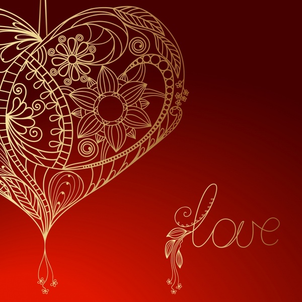 valentine39s day heartshaped background vector dynamic flow line 