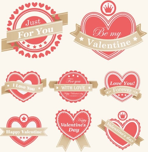 valentine39s day heartshaped red vector lace elements 