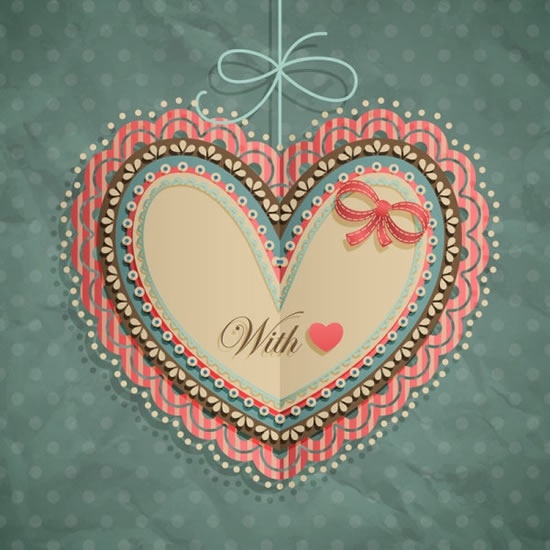 valentine39s day heartshaped tag bow vector