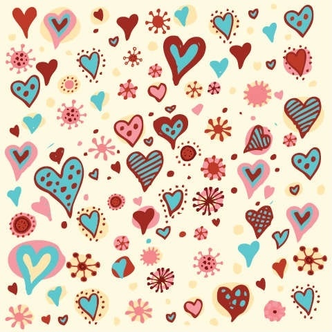 Valentine’s Day Hearts Pattern Vector Graphic
