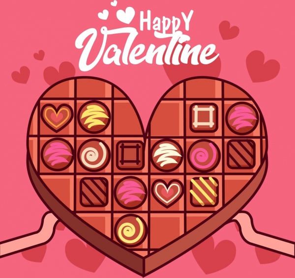 valentine banner heart chocolate cake icon