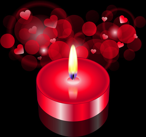 valentine candle background vector