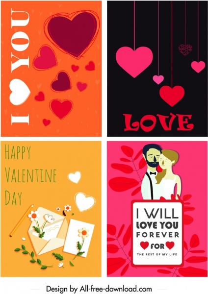 valentine cover templates classical hearts envelope couple decor 