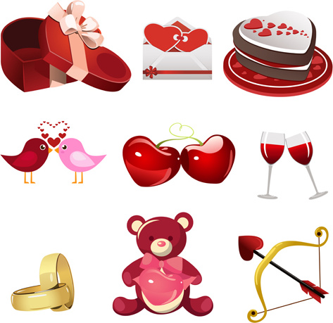 valentine creative ornaments design vectors 