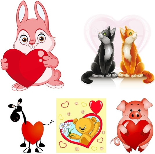 Valentine cute animals vector Free vector in Encapsulated PostScript