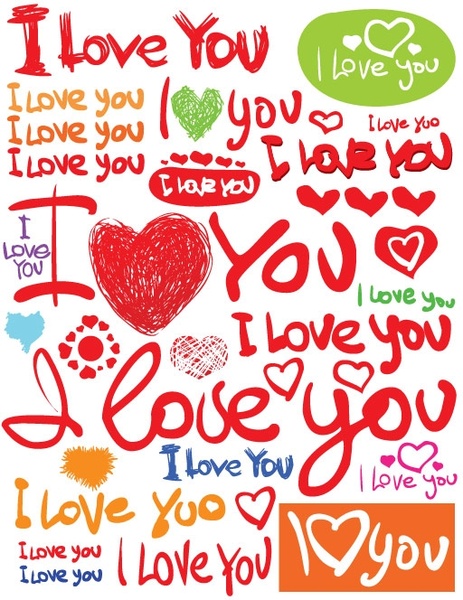 valentine day clip art handpainted english fonts