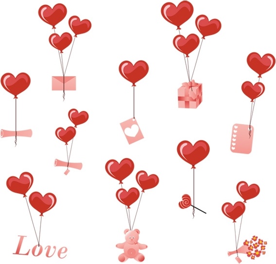 valentine day heartshaped balloons element vector