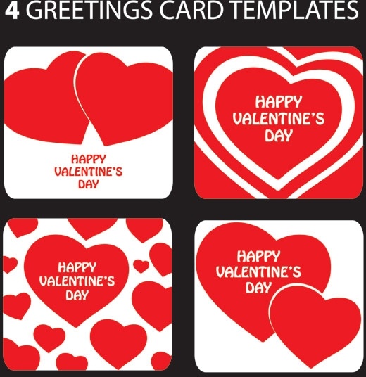 valentine day heartshaped greeting card template vector