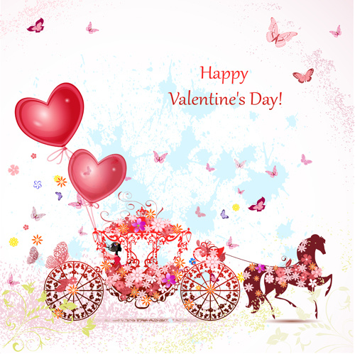 valentine day romantic coach vector