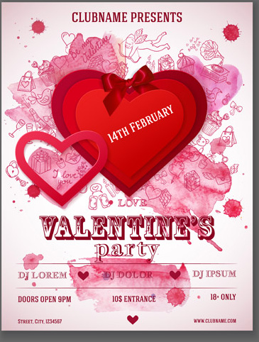 valentine heart poster vector