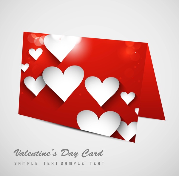 valentines day card for shiny colorful heart design illustration