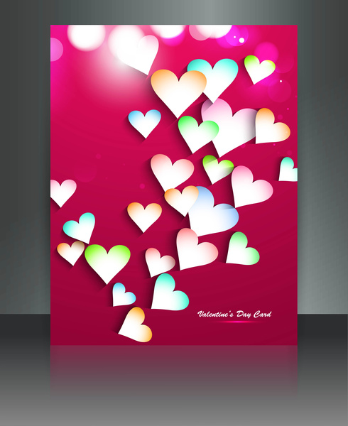 valentines day for brochure template heart background colorful vector
