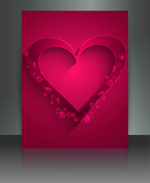 valentines day for brochure template heart background colorful vector