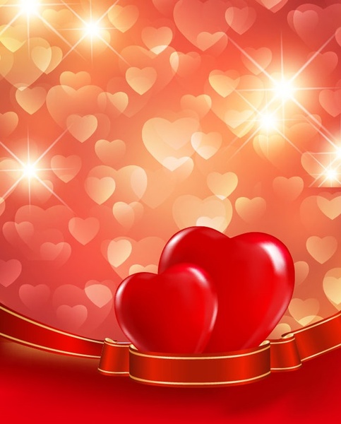 valentines day red love background vector illustration