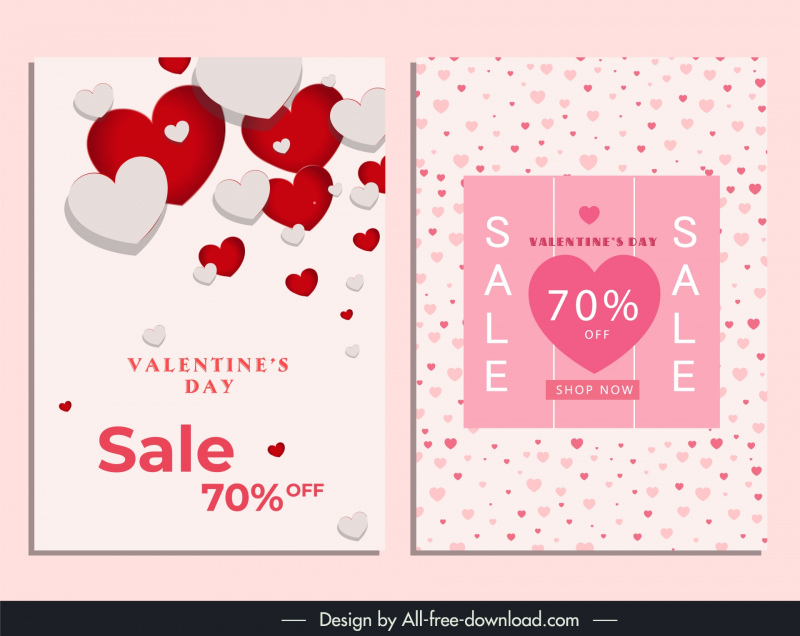 valentines day sale background template elegant hearts decor