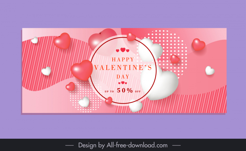valentines day sale poster template elegant 3d heart balloons decor  