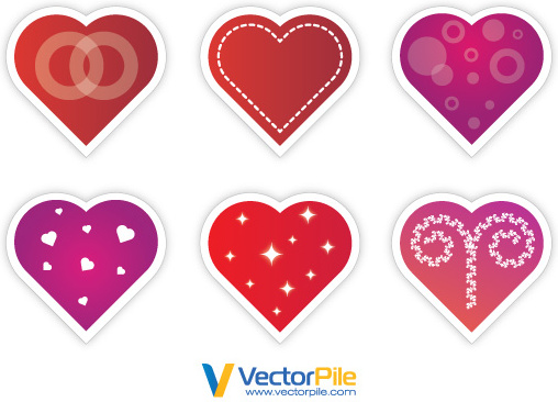 valentines day vector stickers