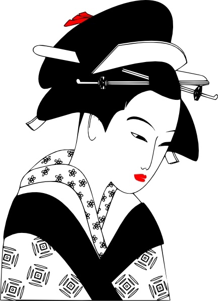 Valessiobrito Japan Woman Black And White clip art