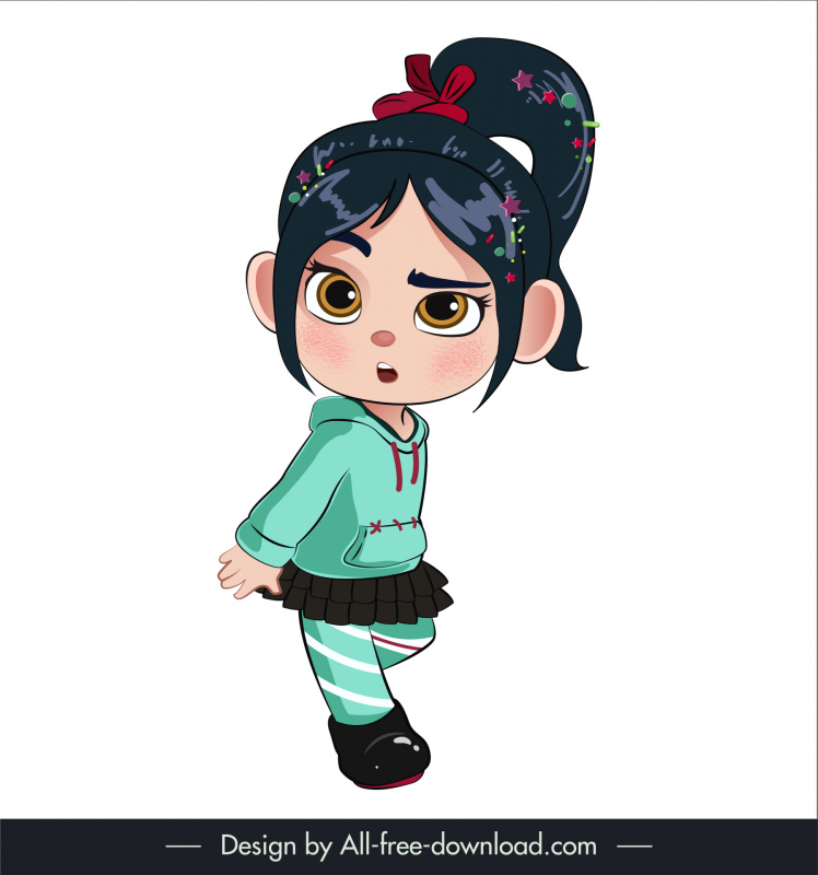vanellope character icon cute cartoon sketch