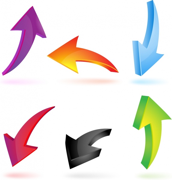 directional arrow templates modern colorful dynamic 3d design