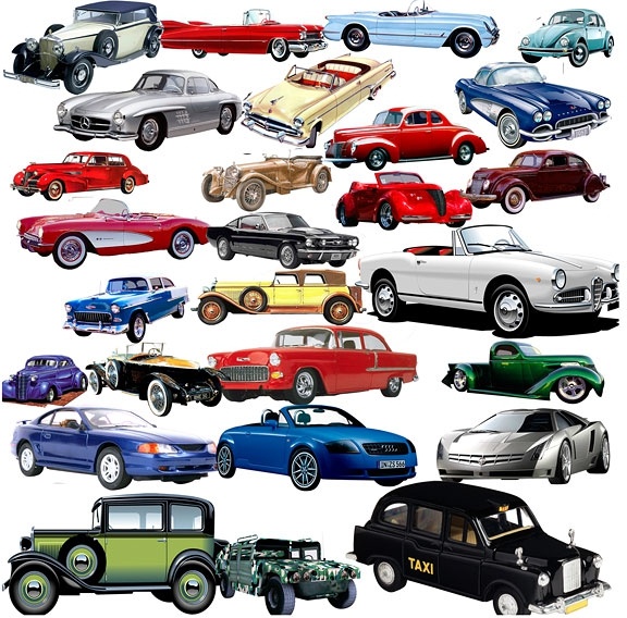 variety of retro car psd