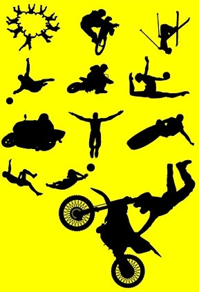 variety sports figures silhouette