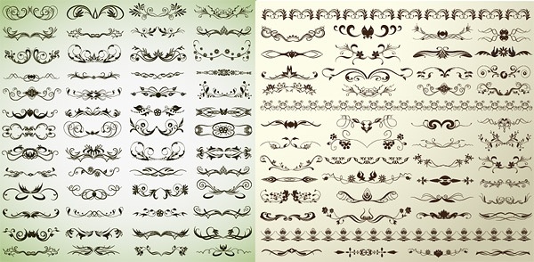 variety of stylish lace pattern vector 
