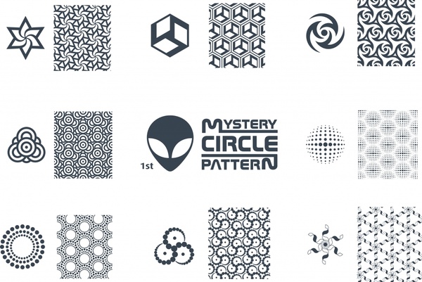 pattern design elements classical symmetric flat shapes
