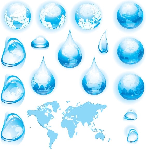 variety of water droplets water droplets earth vector