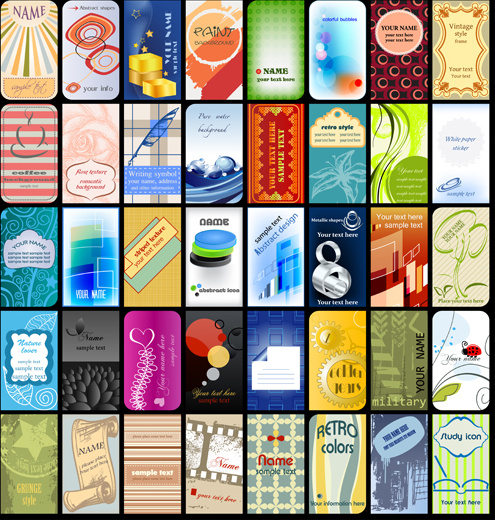 various business cards template and background vector