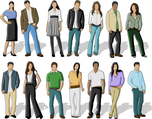 various business people vector set