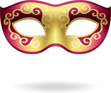 various carnival mask elements vector set
