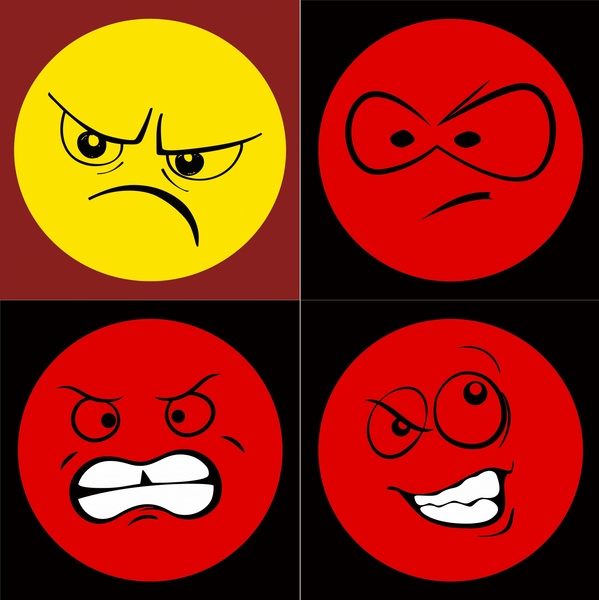 various emotion icons vector illustration