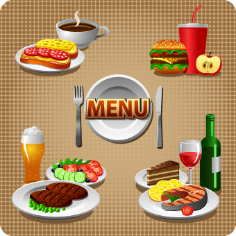 various food and drink design vector 