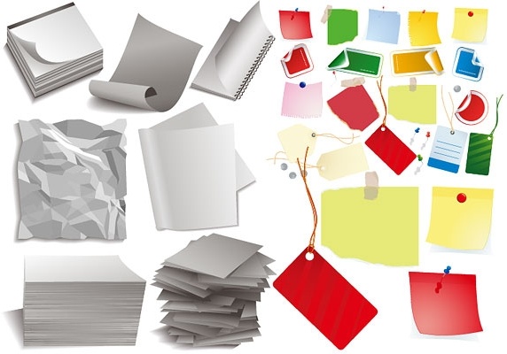various forms of paper vector