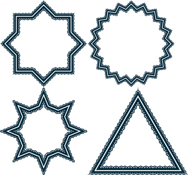 various geometric shapes vector illustration with classical border