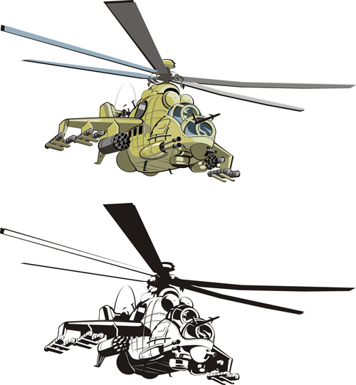 various military equipment design elements vector set