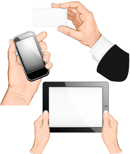 various multi touch gestures for tablets and smartphones vector