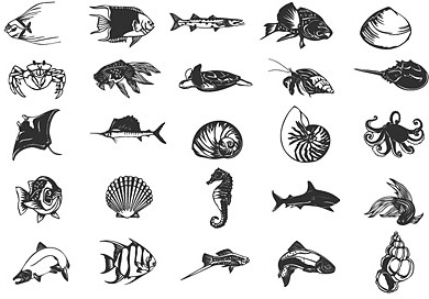 Various ocean small animals design vector Vectors graphic art designs in  editable .ai .eps .svg .cdr format free and easy download unlimit id:524828