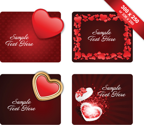 various valentines day cards design vector set