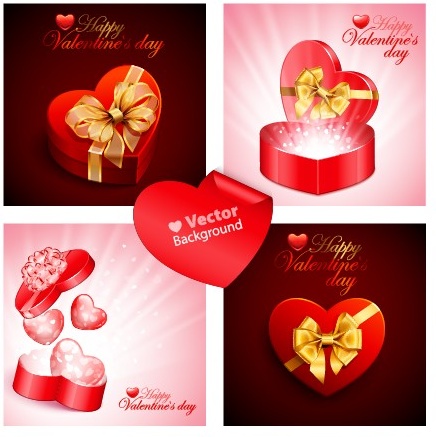 various valentines day cards design vector set