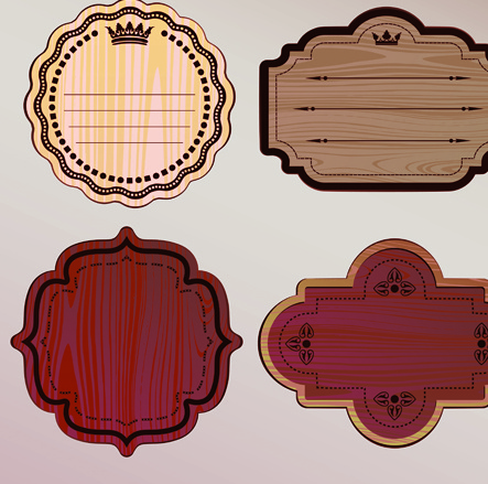 various wooden label design vector 