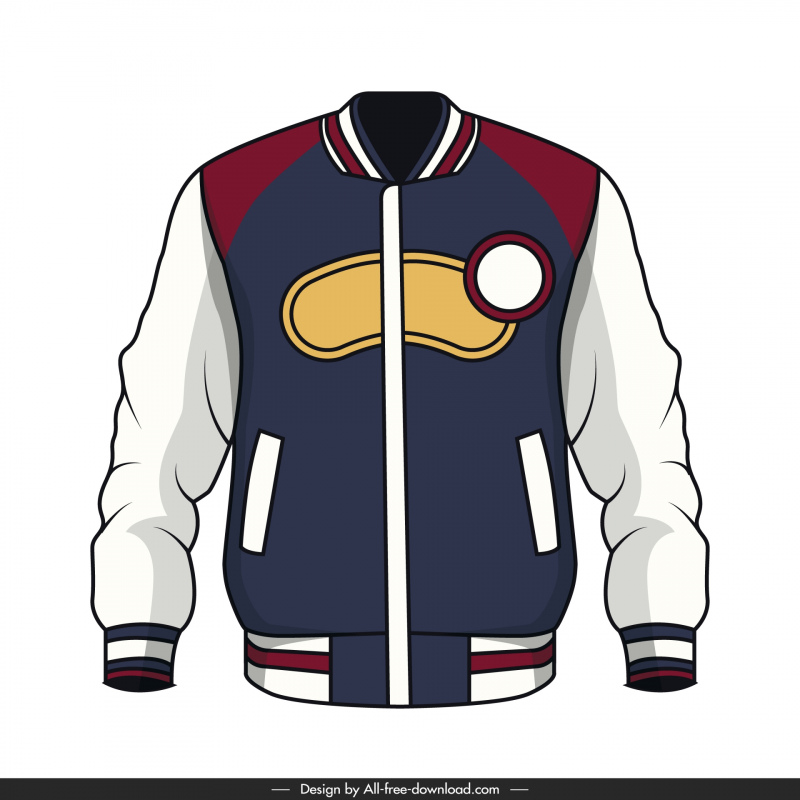 varsity jacket template flat symmetric design
