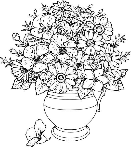 Vase Of Wild Flowers clip art