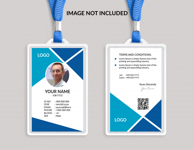 vecteezy blue awesome id card template modern realistic sketch