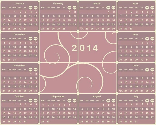Vector14 european calendar template Free vector in Encapsulated ...