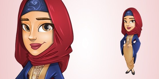 vector arabian girl