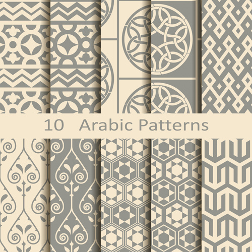 vector arabic style seamless patterns